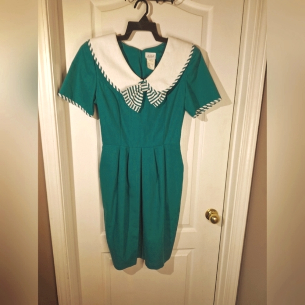 HHR / Vintage style Dress / 14 P / Teal ( Light Green)